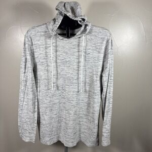 Rustic Souls Mens Large Heather Gray Hoodie Slong Sleeve Pullover Waffle Shirt